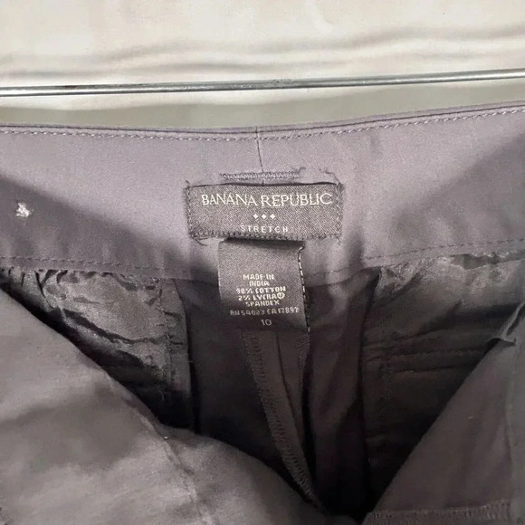 Banana Republic Capri Pants Women's 10 Grey Stretch Cotton Blend Mid Rise - Picture 6 of 9